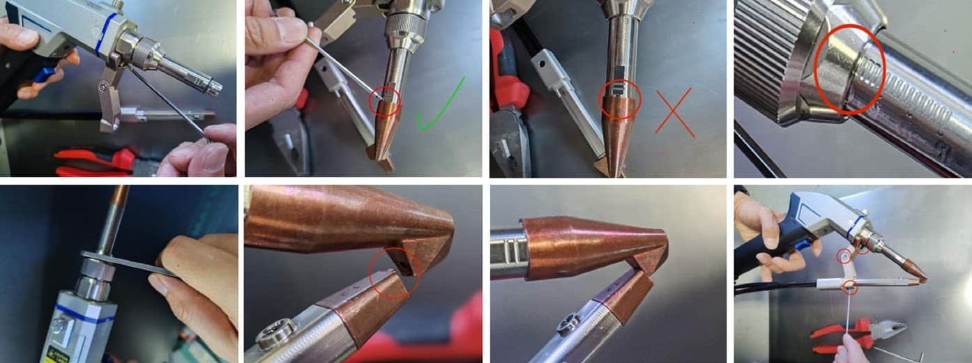Wire feeder bracket and welding torch assembly — details 1