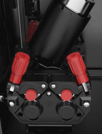 TD1 wire feed wheels with red pressure handles